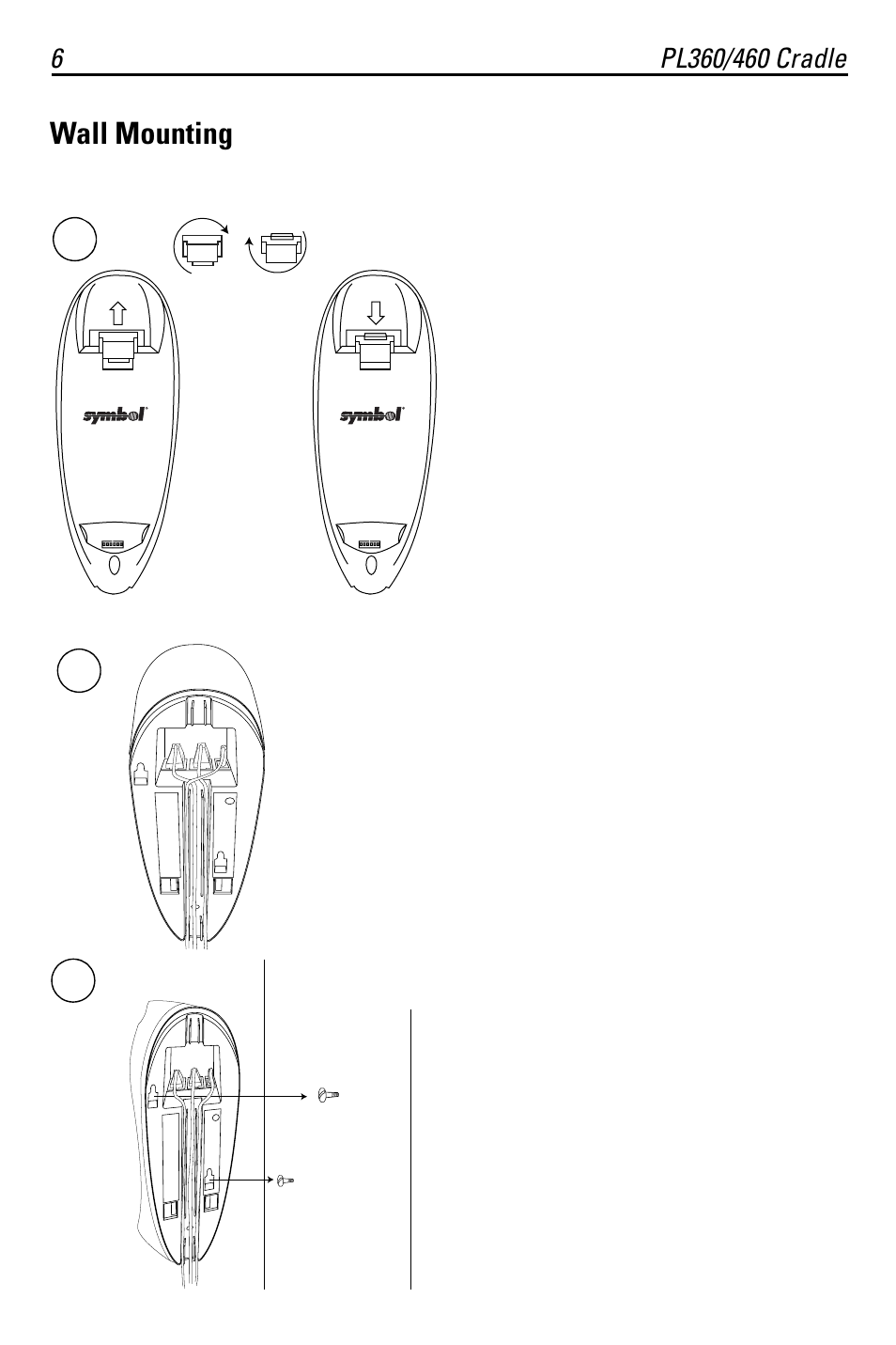 Wall mounting | Symbol Technologies PL460 User Manual | Page 6 / 16