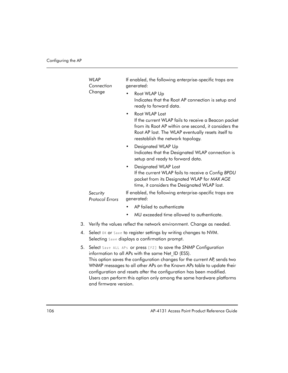 Symbol Technologies Spectrum24 AP-4131 User Manual | Page 116 / 250