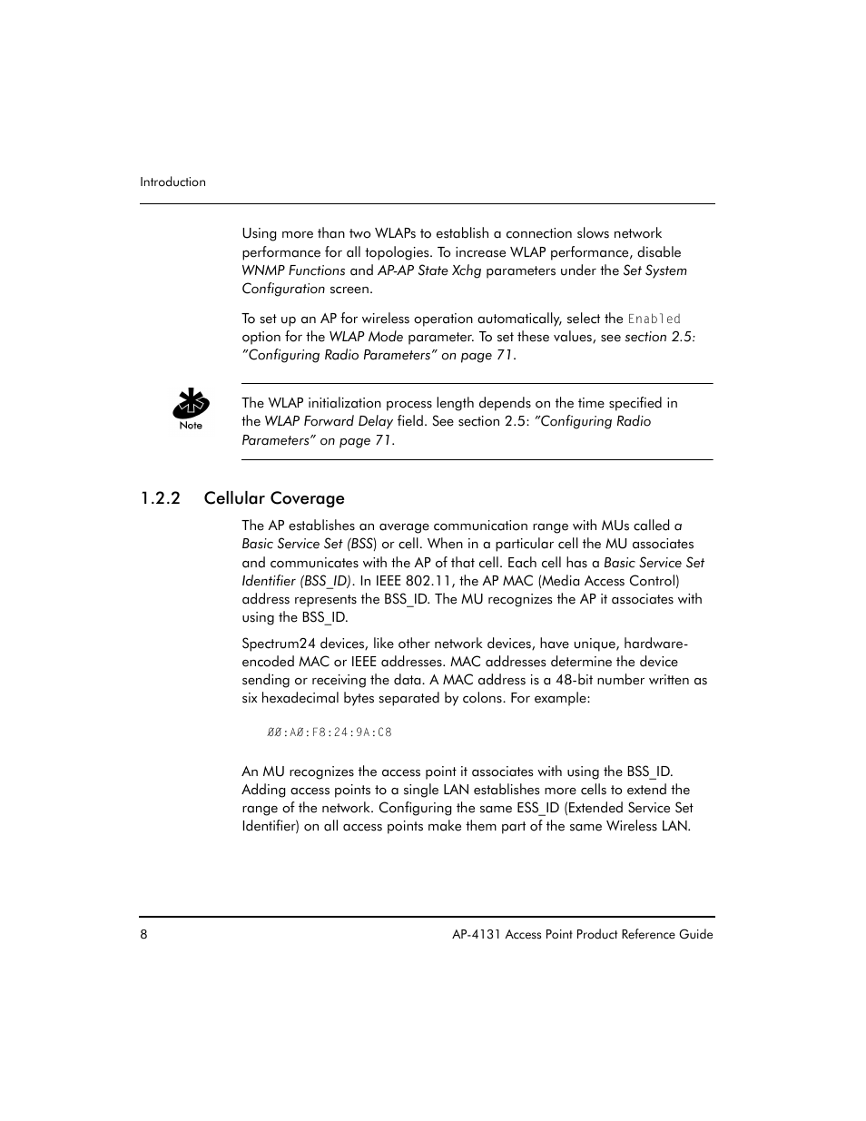 2 cellular coverage | Symbol Technologies Spectrum24 AP-4131 User Manual | Page 18 / 250