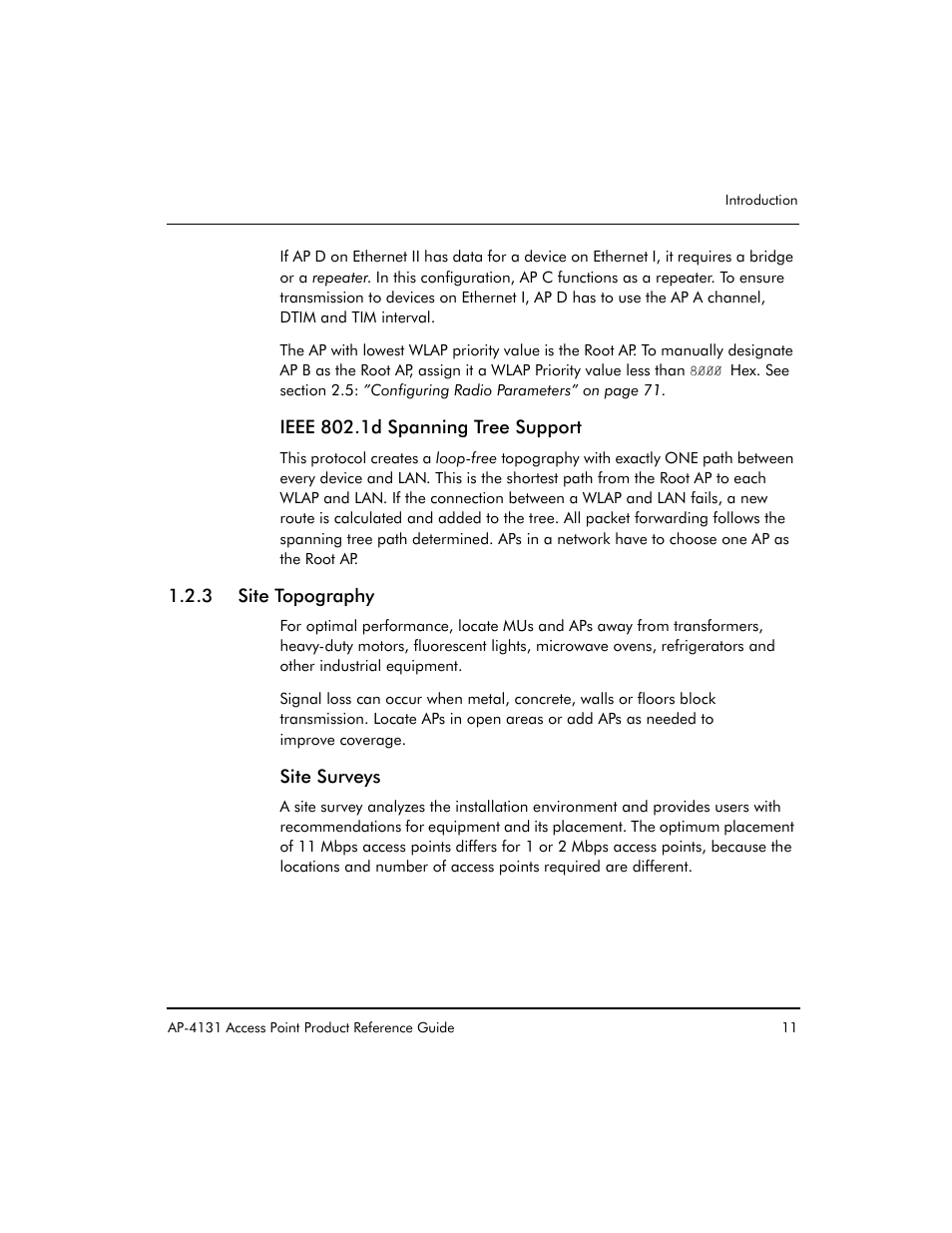 3 site topography | Symbol Technologies Spectrum24 AP-4131 User Manual | Page 21 / 250