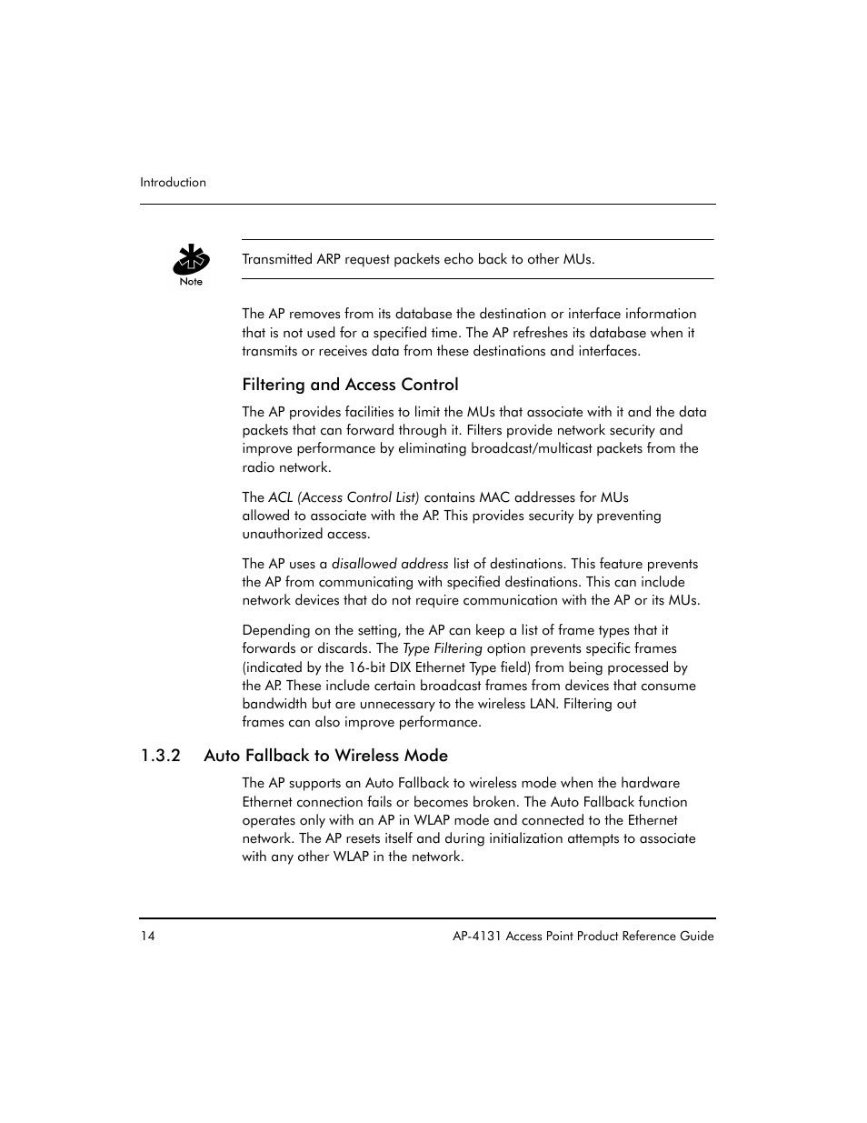 2 auto fallback to wireless mode | Symbol Technologies Spectrum24 AP-4131 User Manual | Page 24 / 250