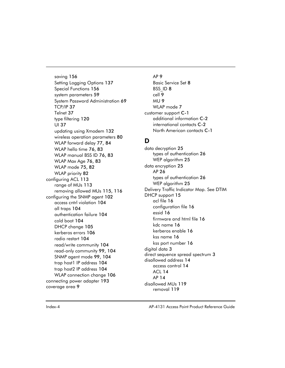 Symbol Technologies Spectrum24 AP-4131 User Manual | Page 244 / 250