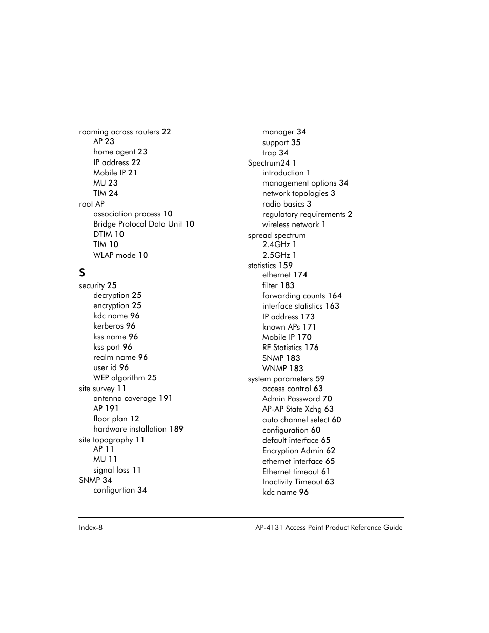 Symbol Technologies Spectrum24 AP-4131 User Manual | Page 248 / 250