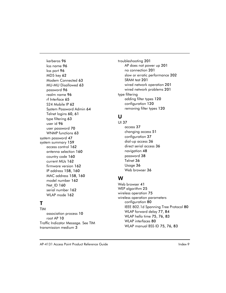 Symbol Technologies Spectrum24 AP-4131 User Manual | Page 249 / 250