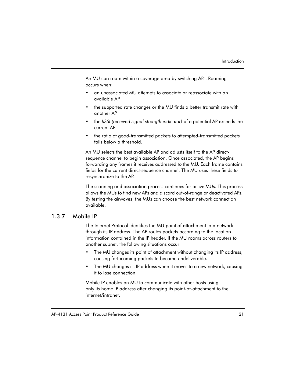 7 mobile ip | Symbol Technologies Spectrum24 AP-4131 User Manual | Page 31 / 250