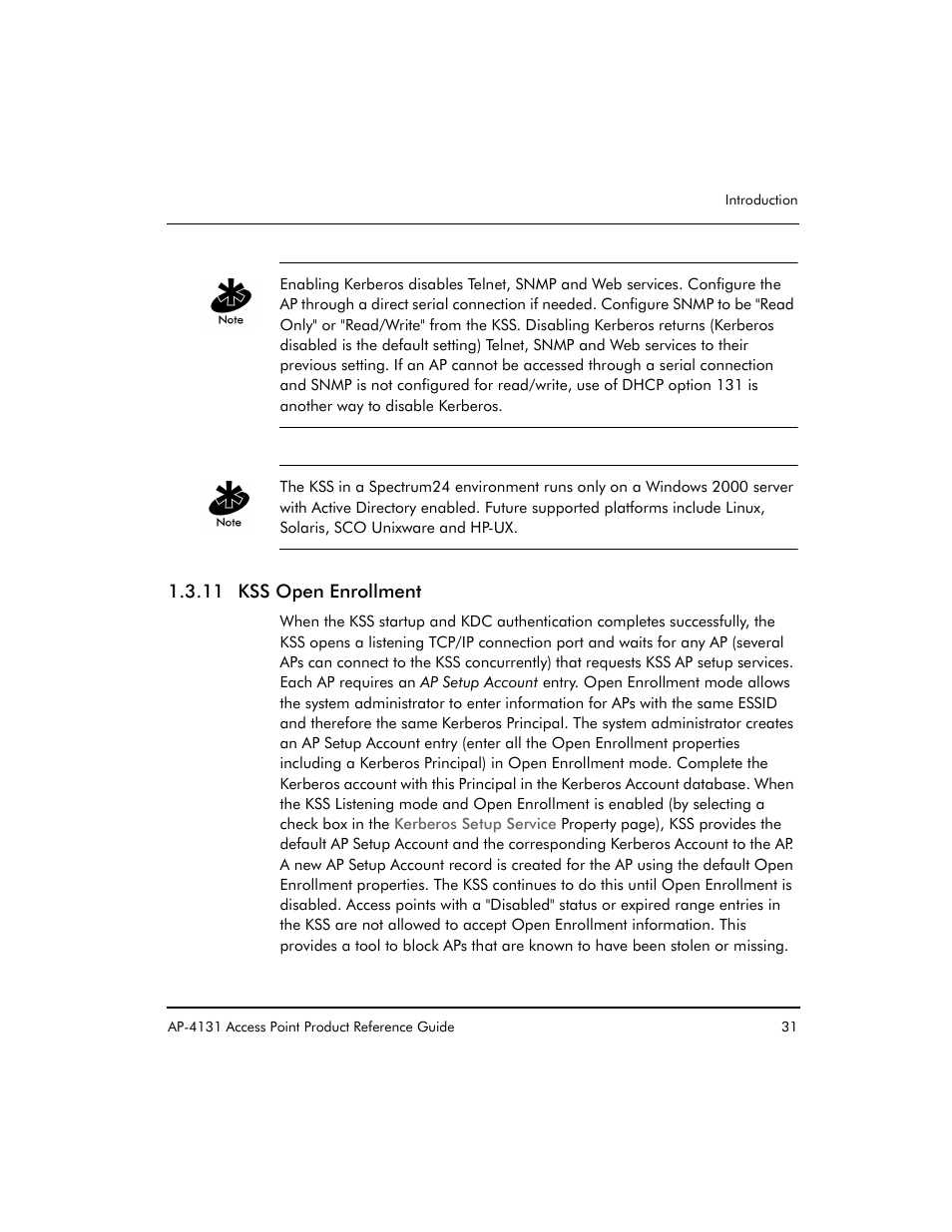 11 kss open enrollment | Symbol Technologies Spectrum24 AP-4131 User Manual | Page 41 / 250