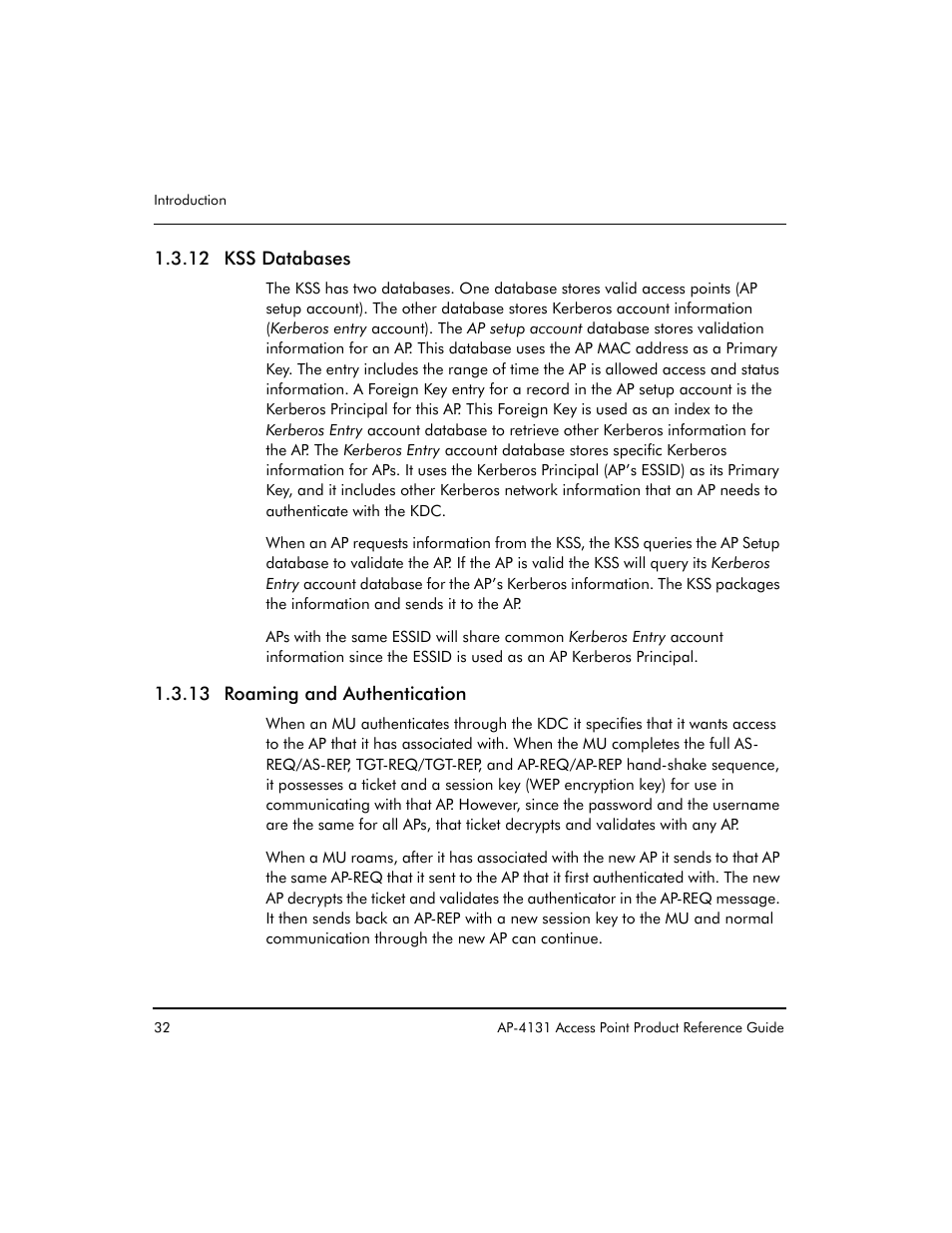 12 kss databases, 13 roaming and authentication | Symbol Technologies Spectrum24 AP-4131 User Manual | Page 42 / 250