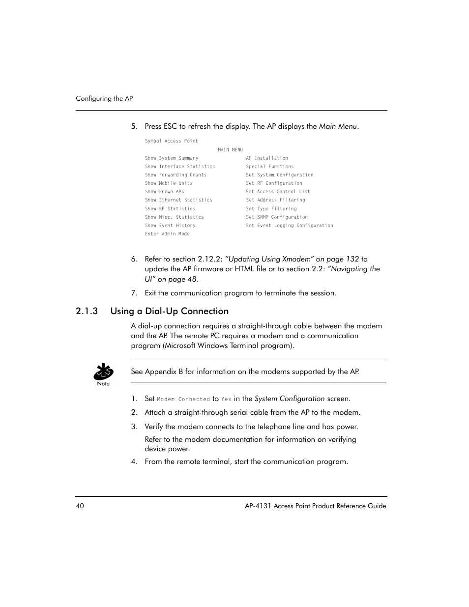 3 using a dial-up connection | Symbol Technologies Spectrum24 AP-4131 User Manual | Page 50 / 250
