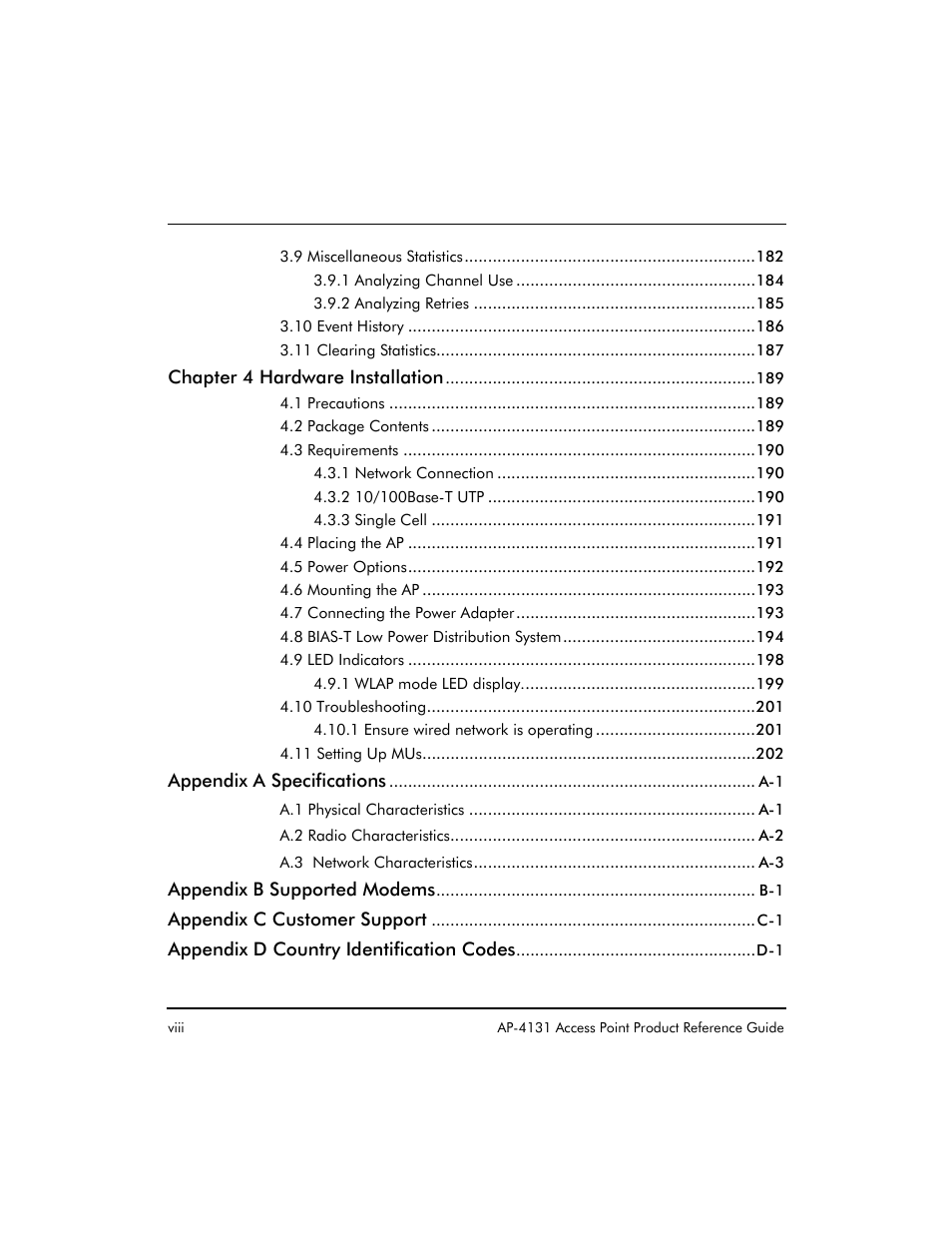 Symbol Technologies Spectrum24 AP-4131 User Manual | Page 8 / 250