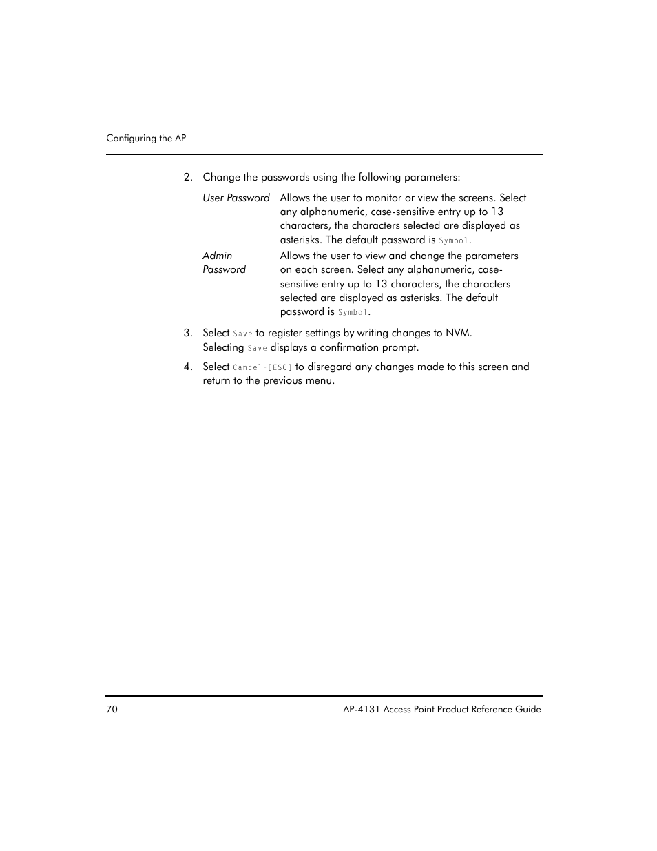 Symbol Technologies Spectrum24 AP-4131 User Manual | Page 80 / 250