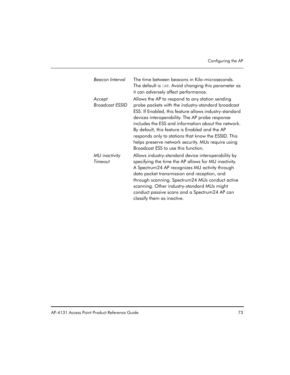 Symbol Technologies Spectrum24 AP-4131 User Manual | Page 83 / 250