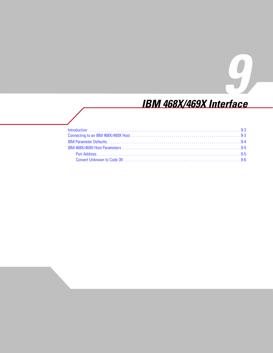 Ibm 468x/469x interface, Chapter 9. ibm 468x/469x interface, Chapter 9, ibm 468x/469x interface | Symbol Technologies DS 6608 User Manual | Page 127 / 396