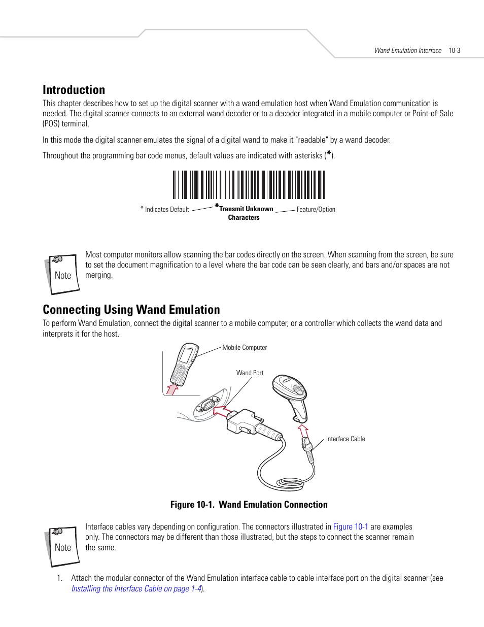 Introduction, Connecting using wand emulation, Introduction -3 connecting using wand emulation -3 | Connecting using wand emulation -3 | Symbol Technologies DS 6608 User Manual | Page 135 / 396