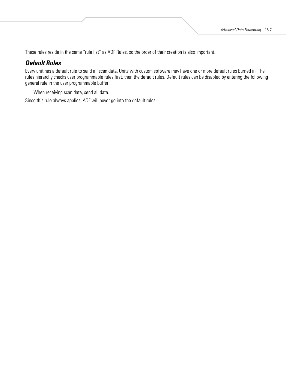 Default rules, Default rules -7 | Symbol Technologies DS 6608 User Manual | Page 239 / 396