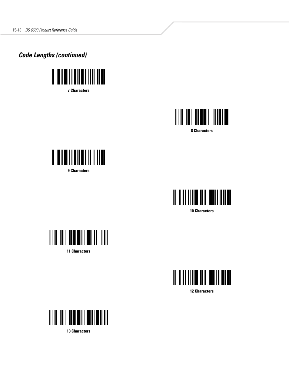 Code lengths (continued) | Symbol Technologies DS 6608 User Manual | Page 250 / 396