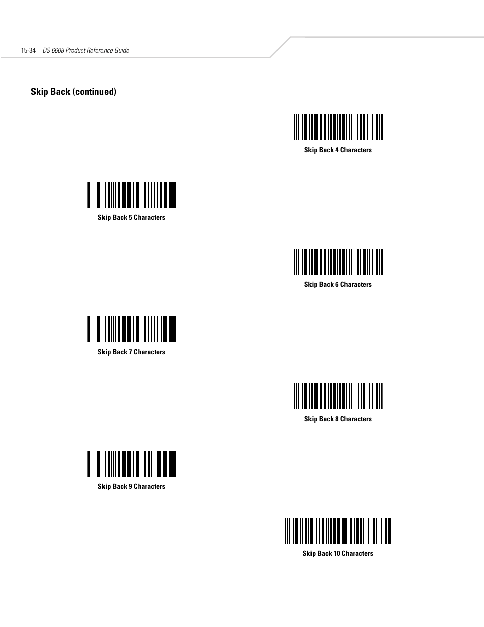 Skip back (continued) | Symbol Technologies DS 6608 User Manual | Page 266 / 396