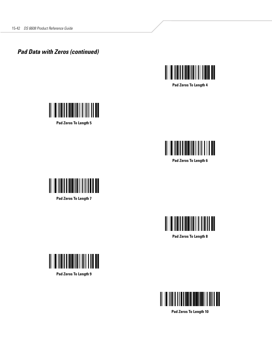 Pad data with zeros (continued) | Symbol Technologies DS 6608 User Manual | Page 274 / 396