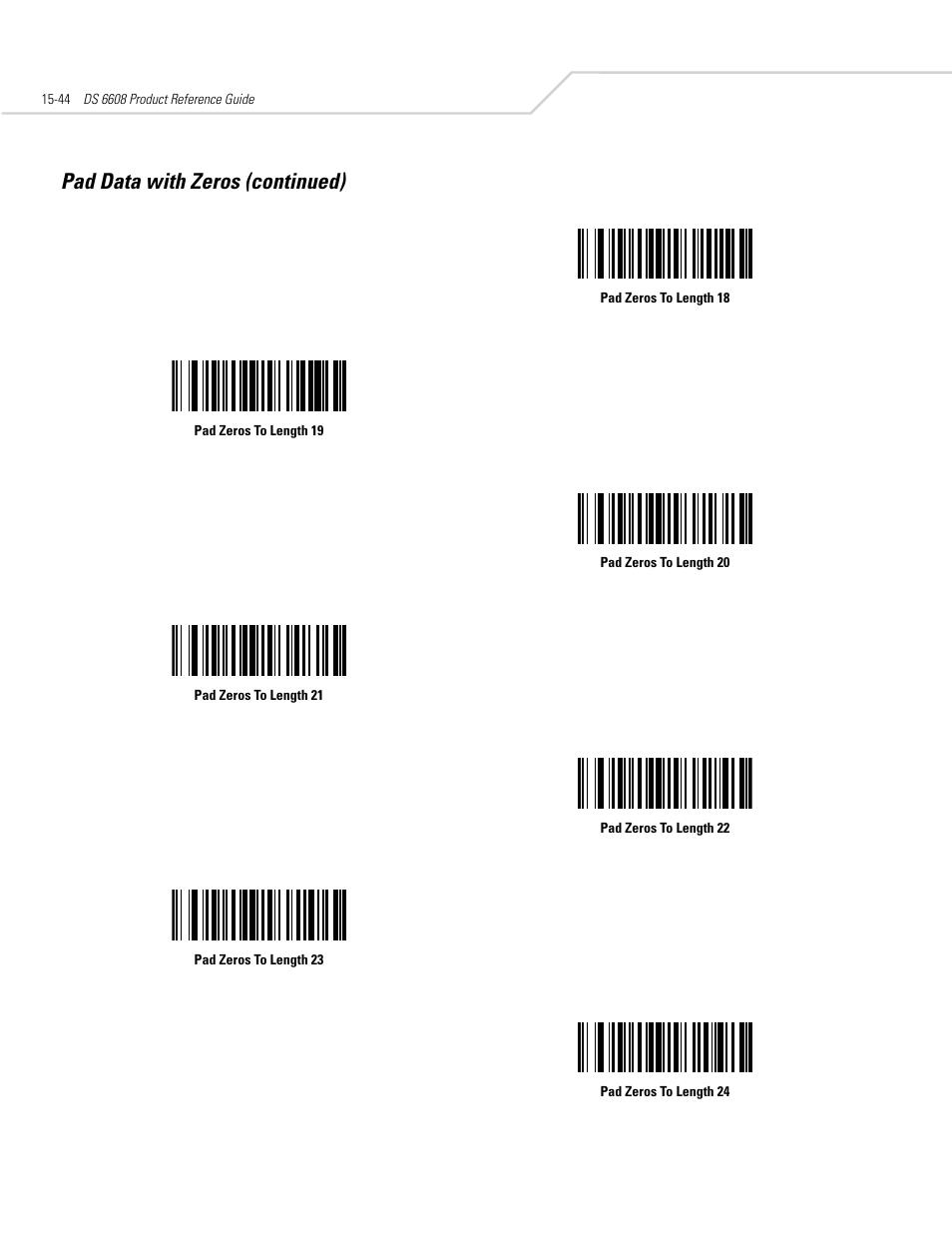 Pad data with zeros (continued) | Symbol Technologies DS 6608 User Manual | Page 276 / 396