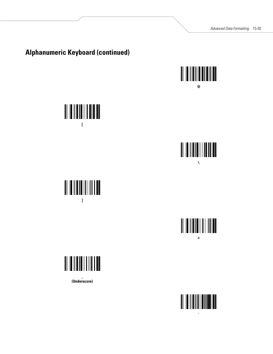 Alphanumeric keyboard (continued) | Symbol Technologies DS 6608 User Manual | Page 325 / 396