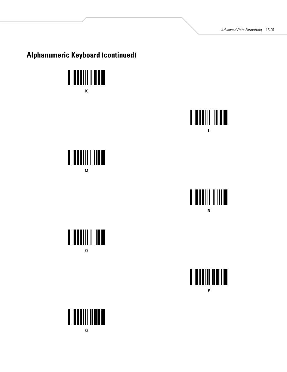 Alphanumeric keyboard (continued) | Symbol Technologies DS 6608 User Manual | Page 329 / 396