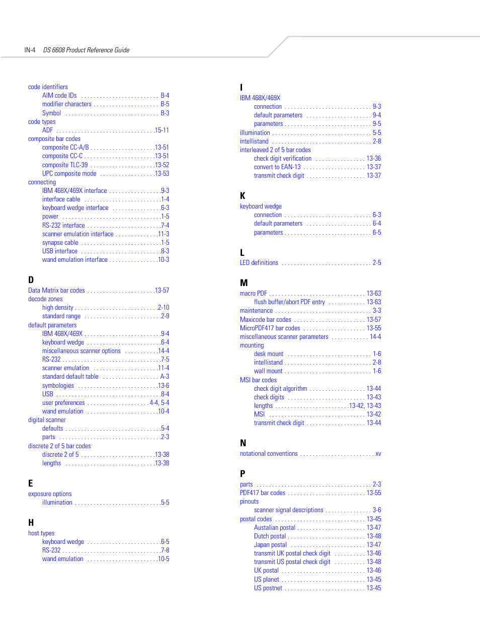 Symbol Technologies DS 6608 User Manual | Page 390 / 396