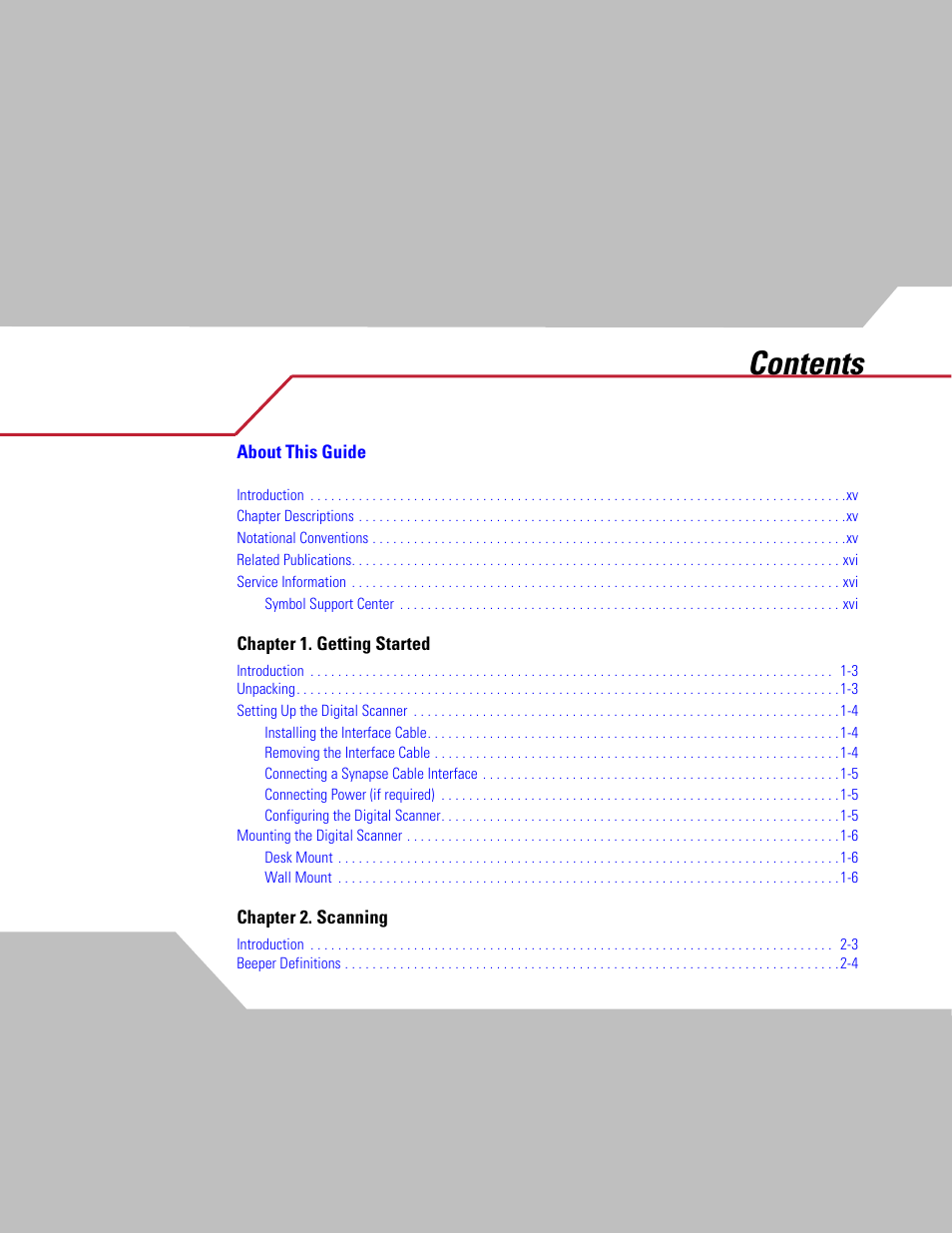 Symbol Technologies DS 6608 User Manual | Page 5 / 396