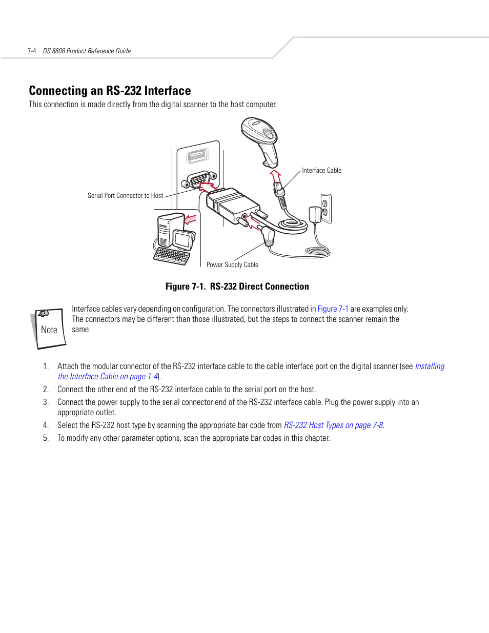 Connecting an rs-232 interface, Connecting an rs-232 interface -4 | Symbol Technologies DS 6608 User Manual | Page 86 / 396