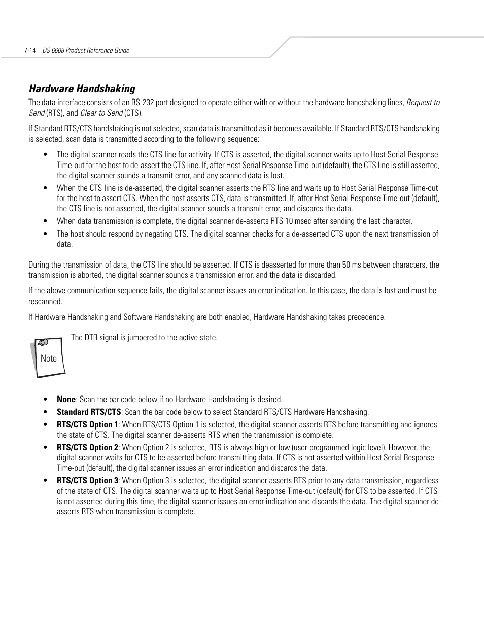 Hardware handshaking, Hardware handshaking -14 | Symbol Technologies DS 6608 User Manual | Page 96 / 396