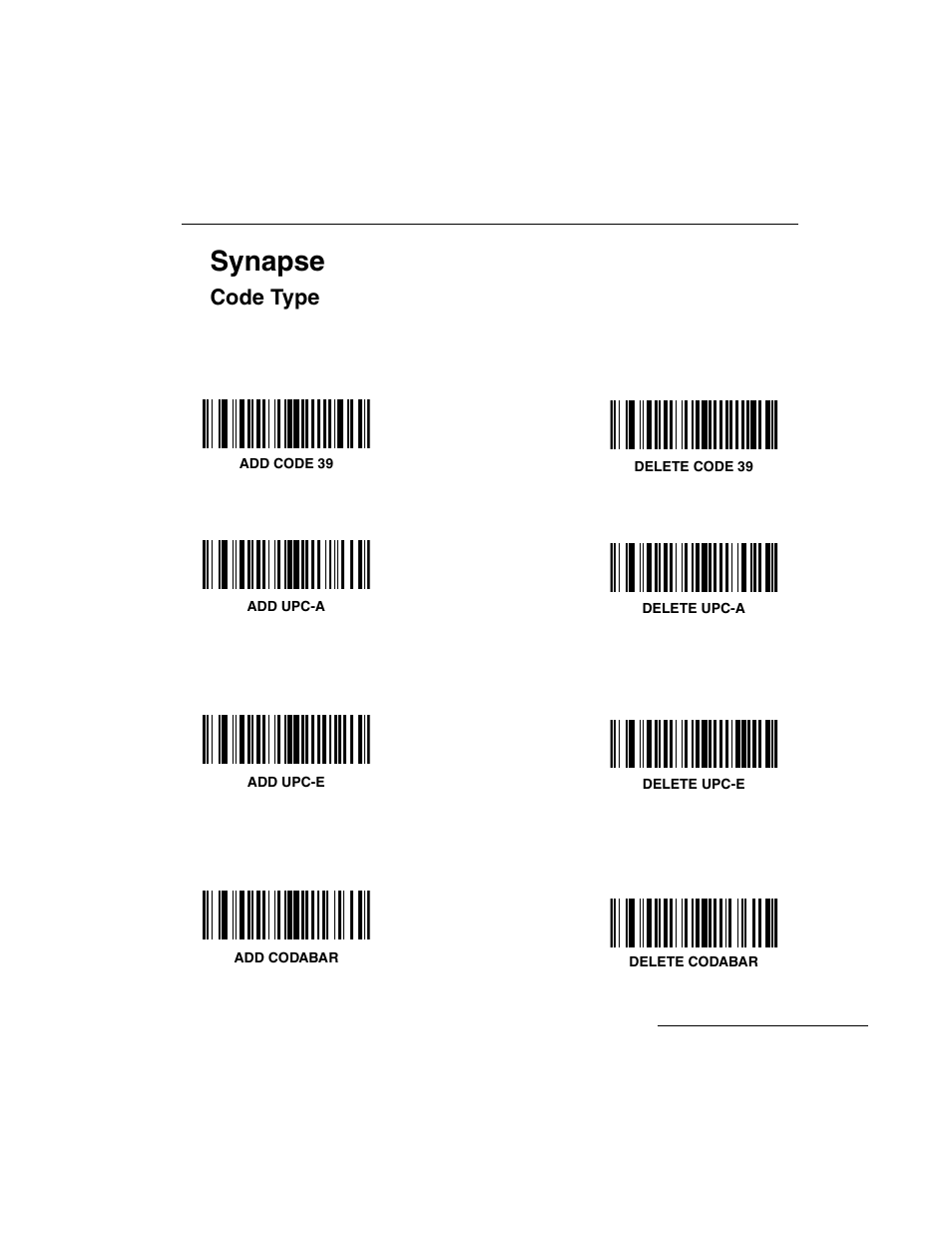 Synapse, Code type, Synapse -53 | Code type -53 | Symbol Technologies LS 3603 User Manual | Page 113 / 138