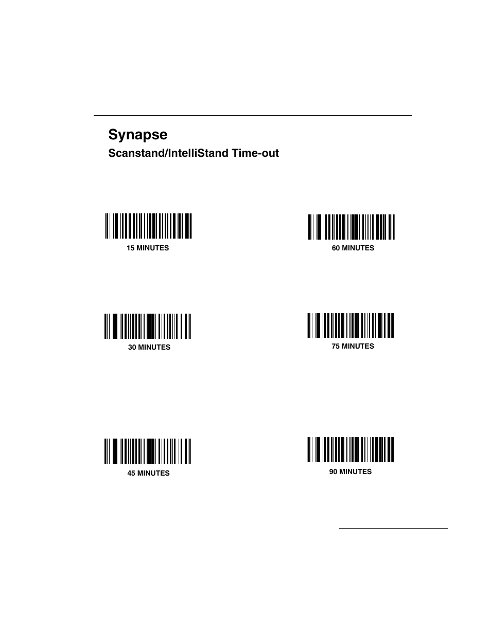 Scanstand/intellistand time-out, Scanstand/intellistand time-out -73, Synapse | Symbol Technologies LS 3603 User Manual | Page 133 / 138