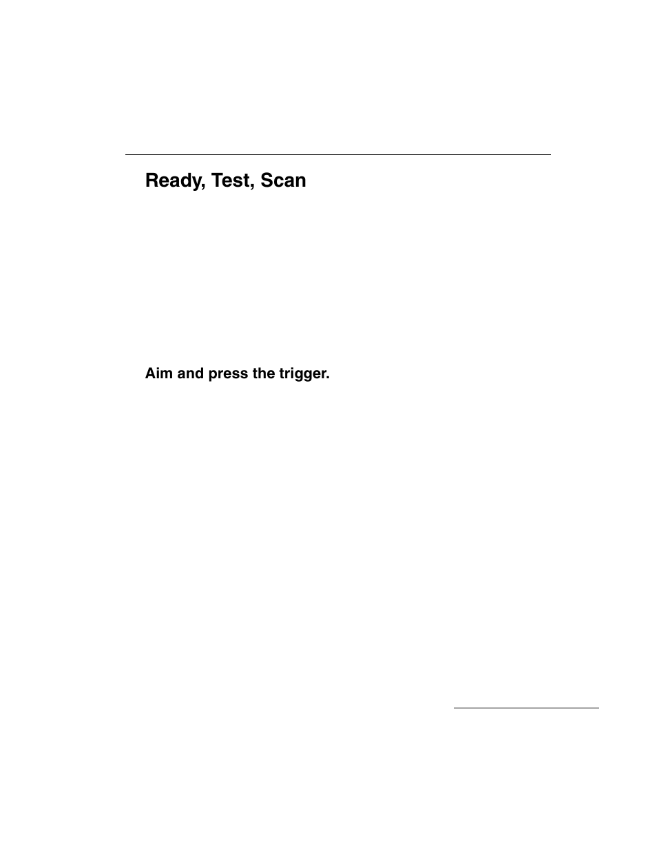 Ready, test, scan, Ready, test, scan -7, Aim and press the trigger -7 | Aim and press the trigger | Symbol Technologies LS 3603 User Manual | Page 15 / 138