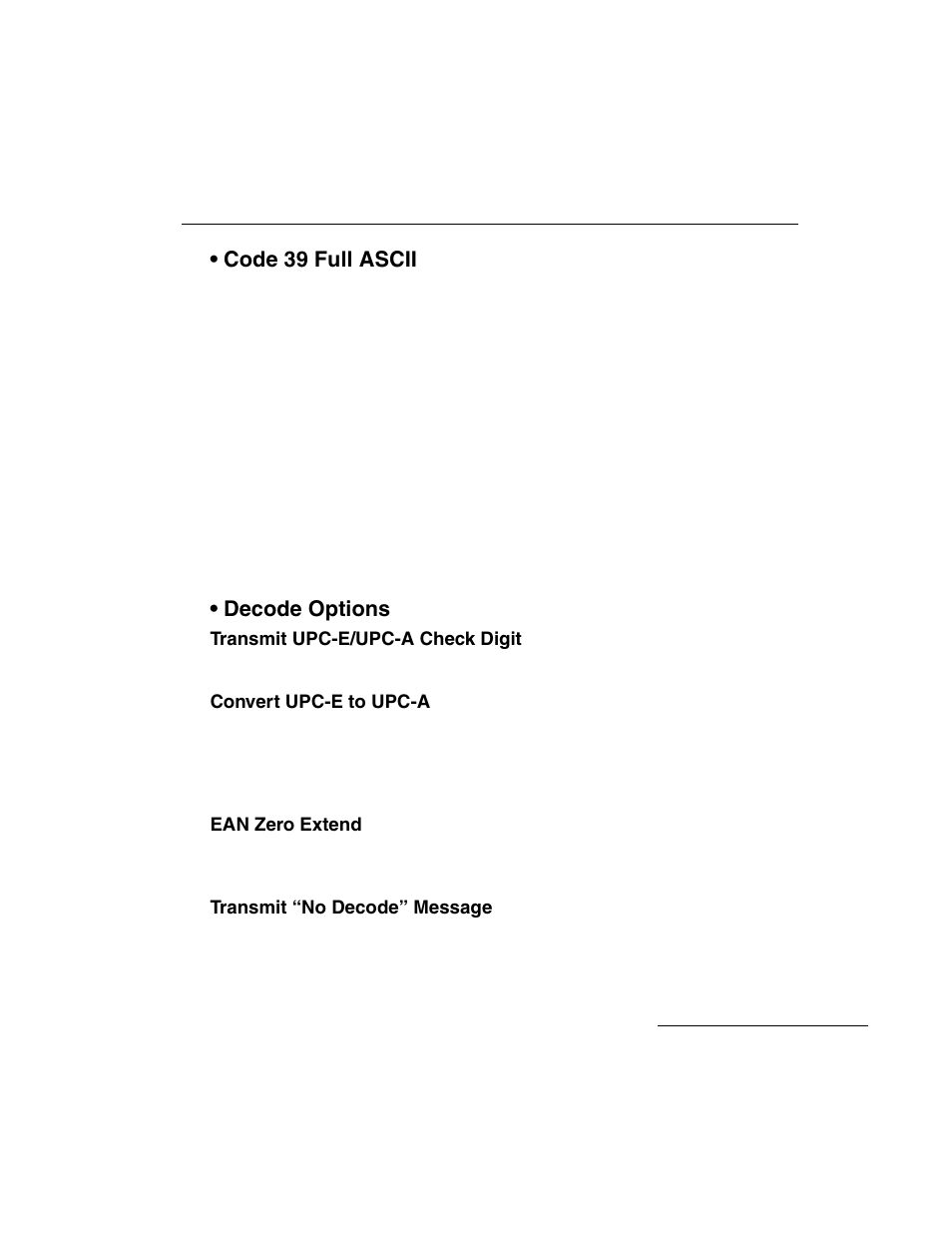 Code 39 full ascii, Decode options, Code 39 full ascii -5 • decode options -5 | Symbol Technologies LS 3603 User Manual | Page 33 / 138