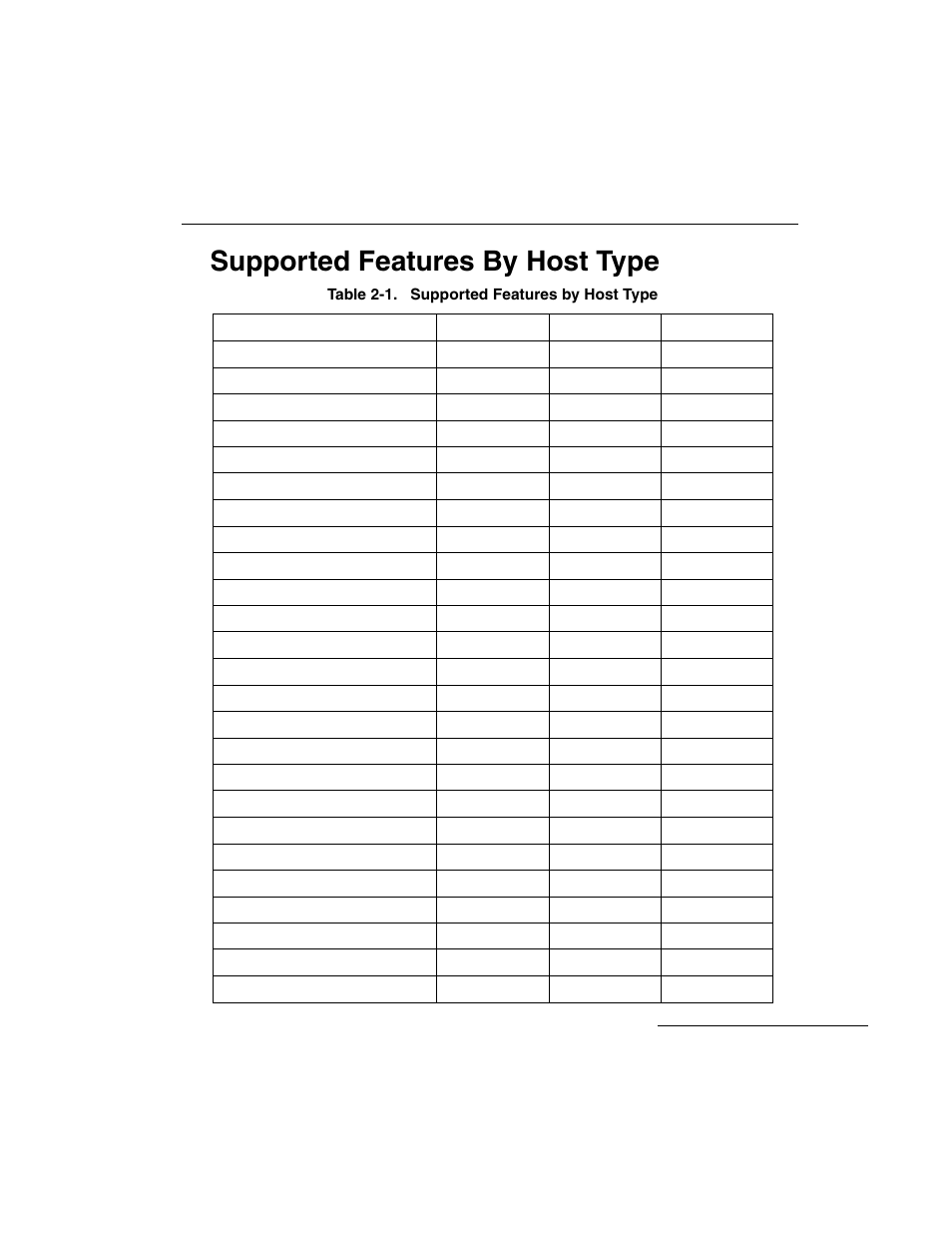 Supported features by host type, Supported features by host type -17 | Symbol Technologies LS 3603 User Manual | Page 45 / 138