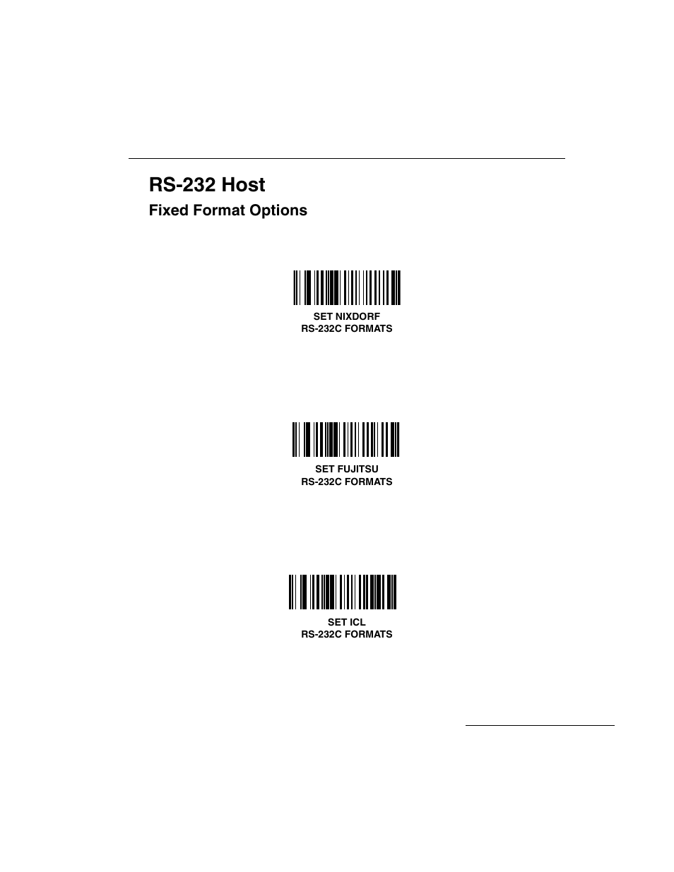 Rs-232 host, Fixed format options, Rs-232 host -5 | Fixed format options -5 | Symbol Technologies LS 3603 User Manual | Page 65 / 138