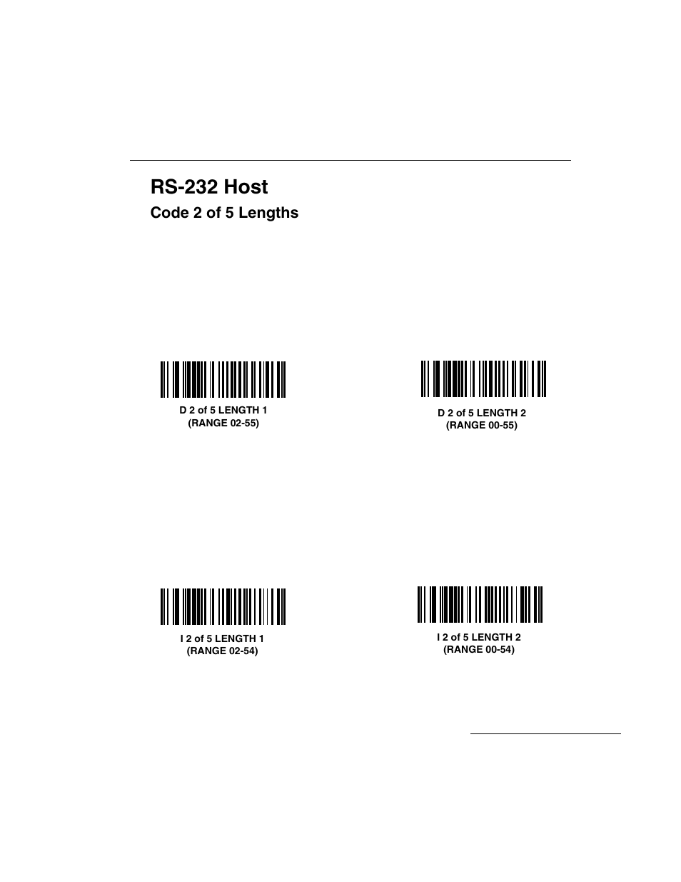 Code 2 of 5 lengths, Code 2 of 5 lengths -9, Rs-232 host | Symbol Technologies LS 3603 User Manual | Page 69 / 138