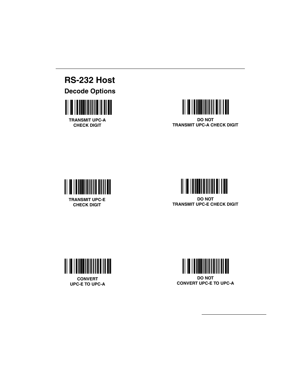 Decode options, Rs-232 host -11, Decode options -11 | Rs-232 host | Symbol Technologies LS 3603 User Manual | Page 71 / 138