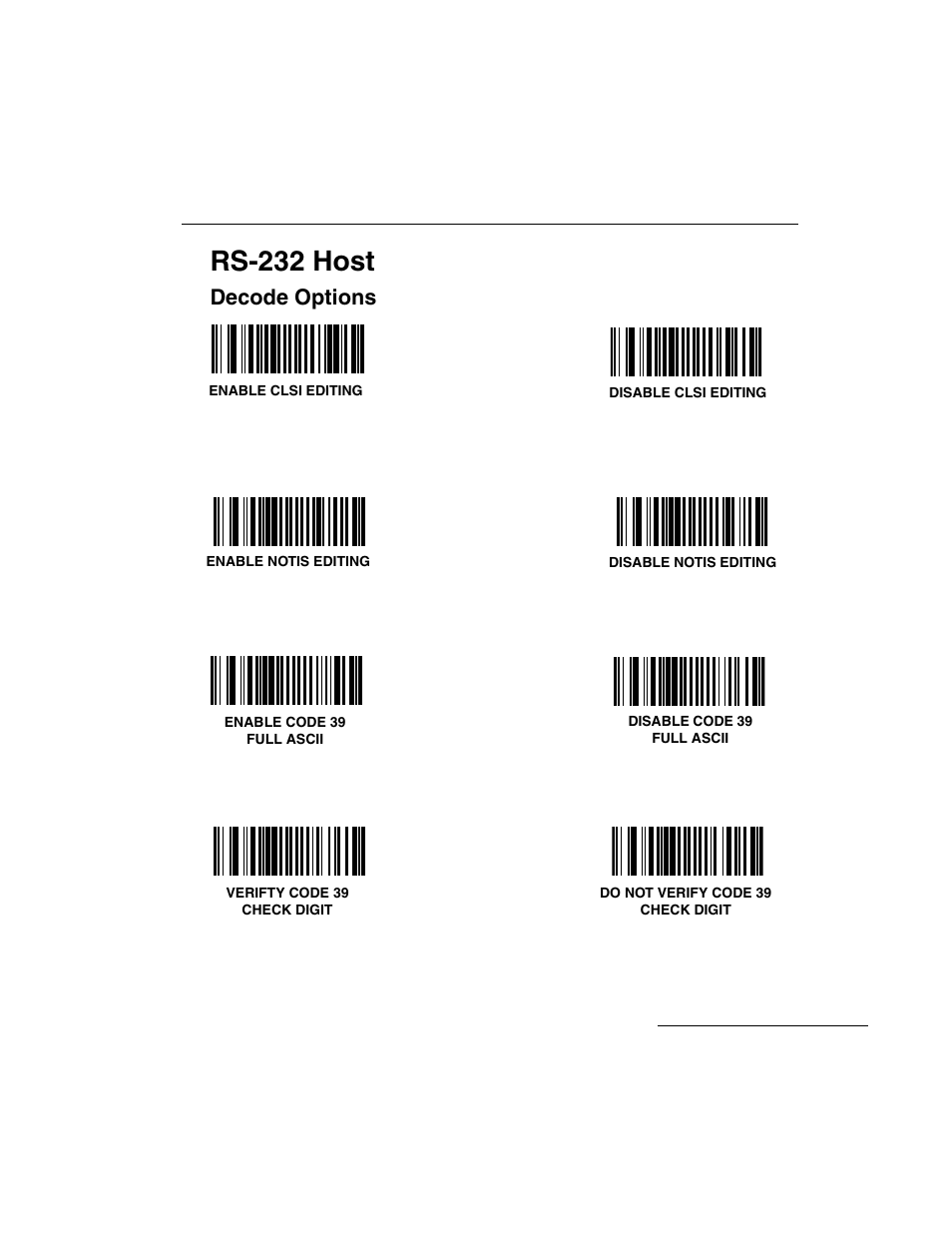 Rs-232 host, Decode options | Symbol Technologies LS 3603 User Manual | Page 73 / 138