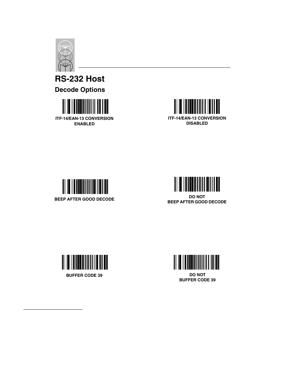 Rs-232 host, Decode options | Symbol Technologies LS 3603 User Manual | Page 74 / 138