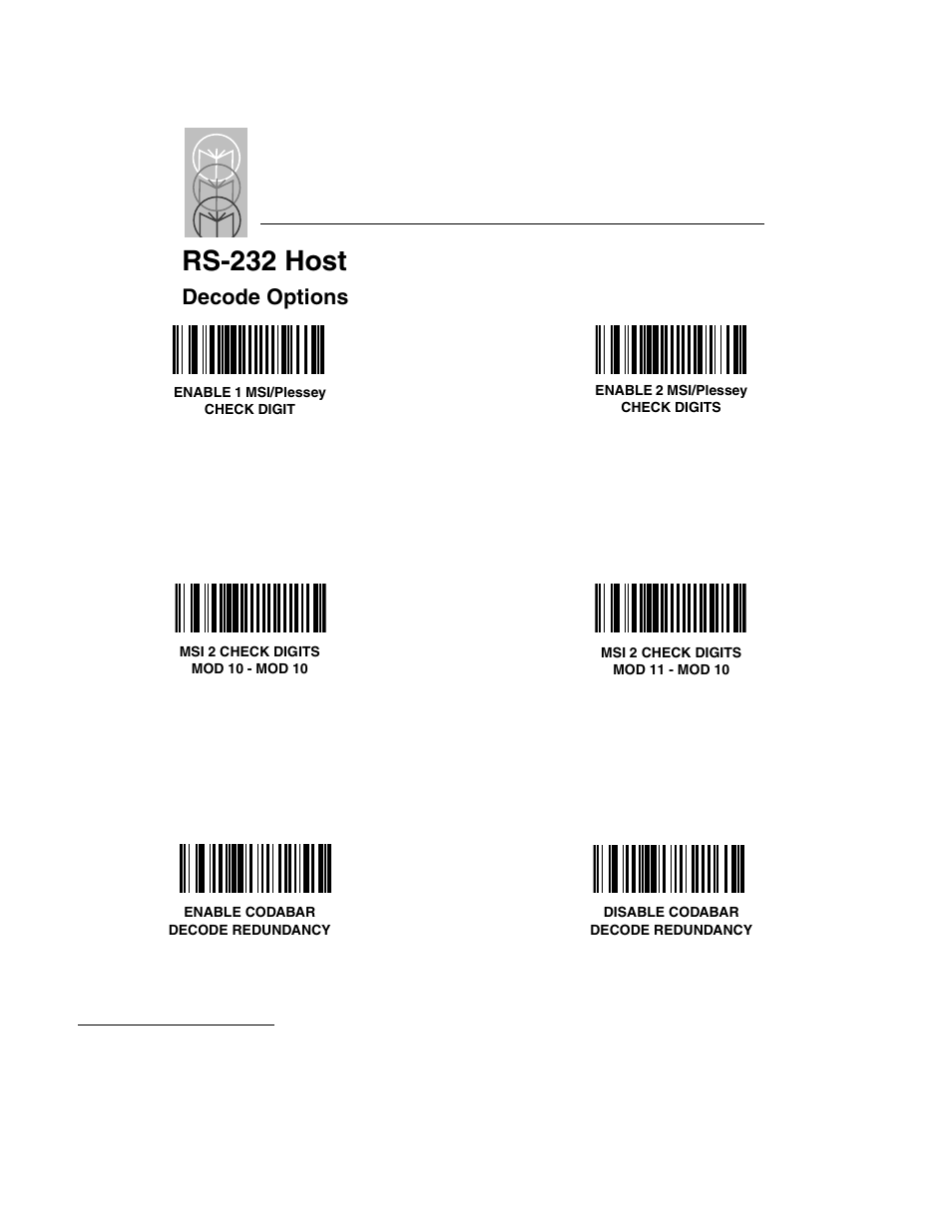 Rs-232 host, Decode options | Symbol Technologies LS 3603 User Manual | Page 76 / 138