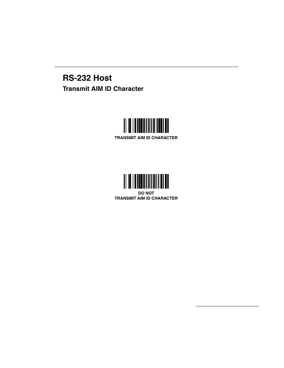 Transmit aim id character, Transmit aim id character -25, Rs-232 host | Symbol Technologies LS 3603 User Manual | Page 85 / 138