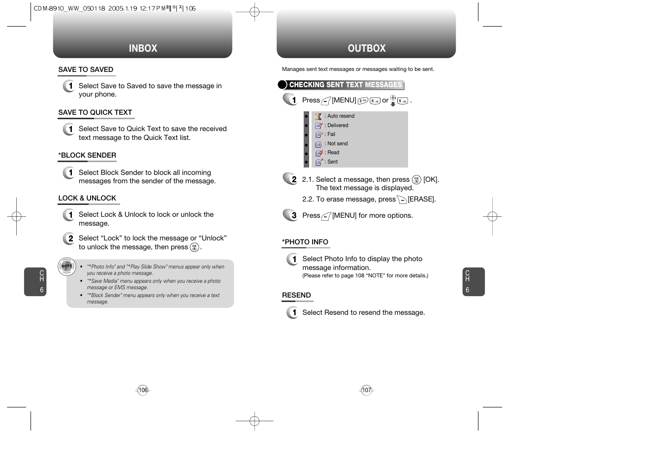 Inbox outbox | Symbol Technologies CDM-8910WW User Manual | Page 54 / 70