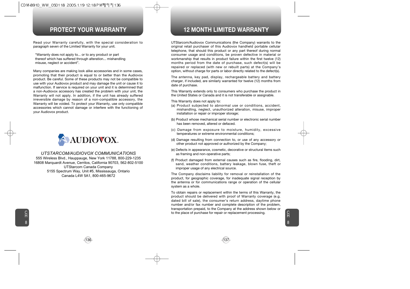 Protect your warranty 12 month limited warranty | Symbol Technologies CDM-8910WW User Manual | Page 69 / 70