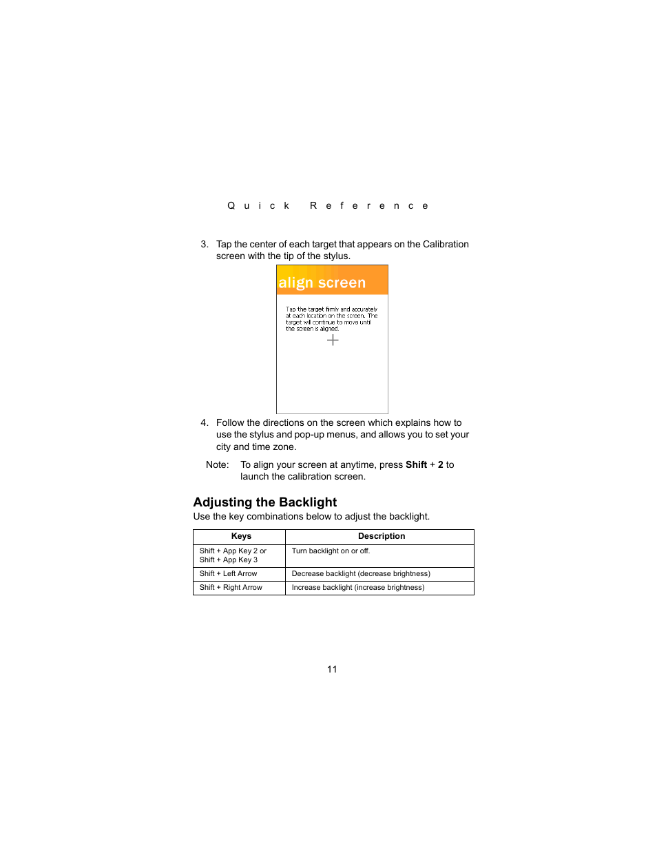 Adjusting the backlight | Symbol Technologies PDT 8000 Series User Manual | Page 13 / 44
