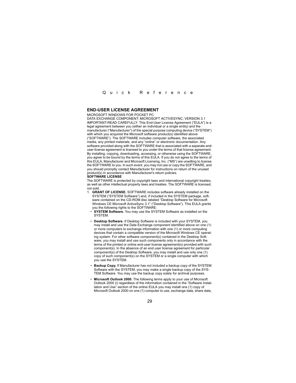 End-user license agreement | Symbol Technologies PDT 8000 Series User Manual | Page 31 / 44