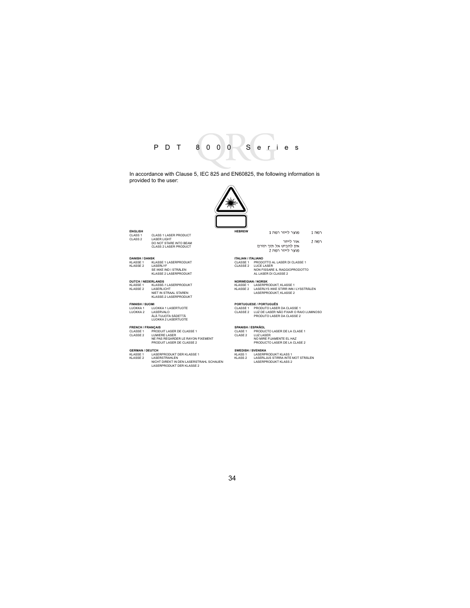 Symbol Technologies PDT 8000 Series User Manual | Page 36 / 44