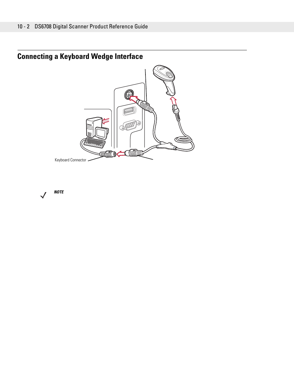 Connecting a keyboard wedge interface, Connecting a keyboard wedge interface -2 | Symbol Technologies DS6708 User Manual | Page 128 / 382