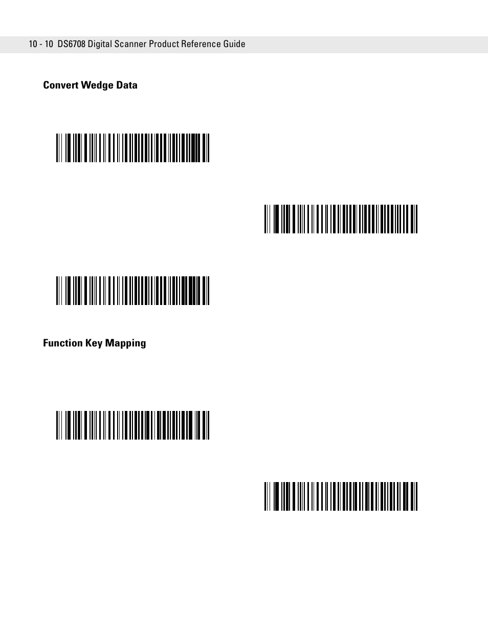 Convert wedge data, Function key mapping, Convert wedge data -10 function key mapping -10 | Symbol Technologies DS6708 User Manual | Page 136 / 382