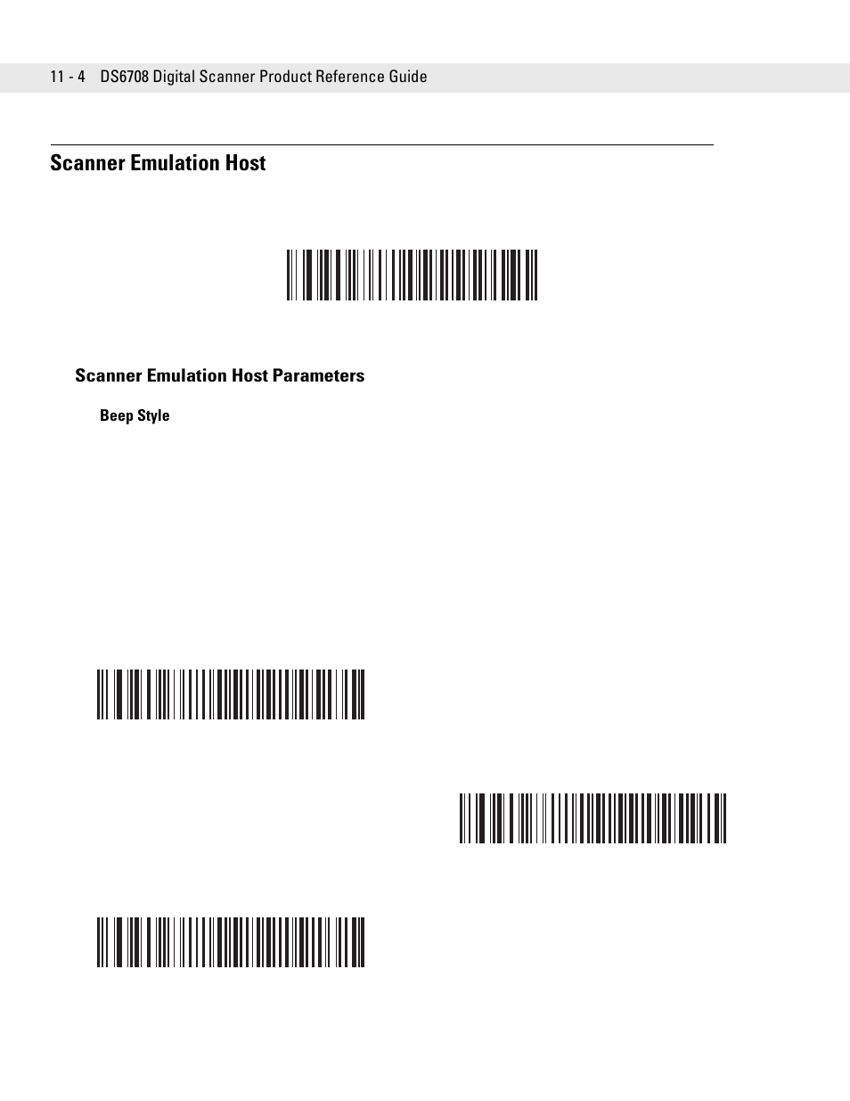 Scanner emulation host, Scanner emulation host parameters, Beep style | Scanner emulation host -4, Scanner emulation host parameters -4, Beep style -4 | Symbol Technologies DS6708 User Manual | Page 154 / 382