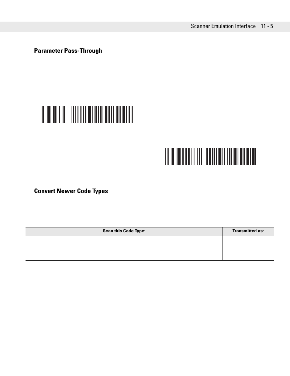 Parameter pass-through, Convert newer code types | Symbol Technologies DS6708 User Manual | Page 155 / 382