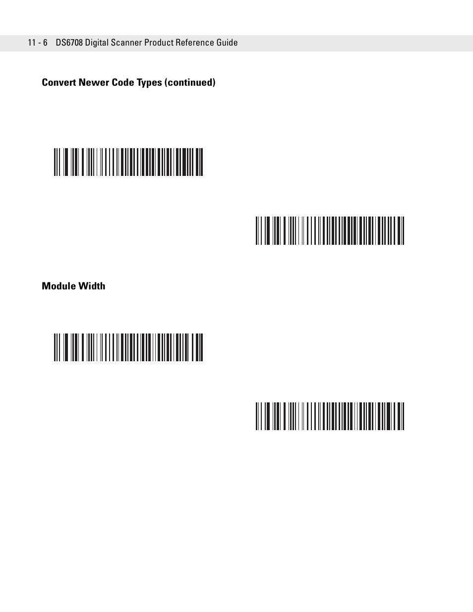 Module width, Module width -6, Convert newer code types (continued) | Symbol Technologies DS6708 User Manual | Page 156 / 382